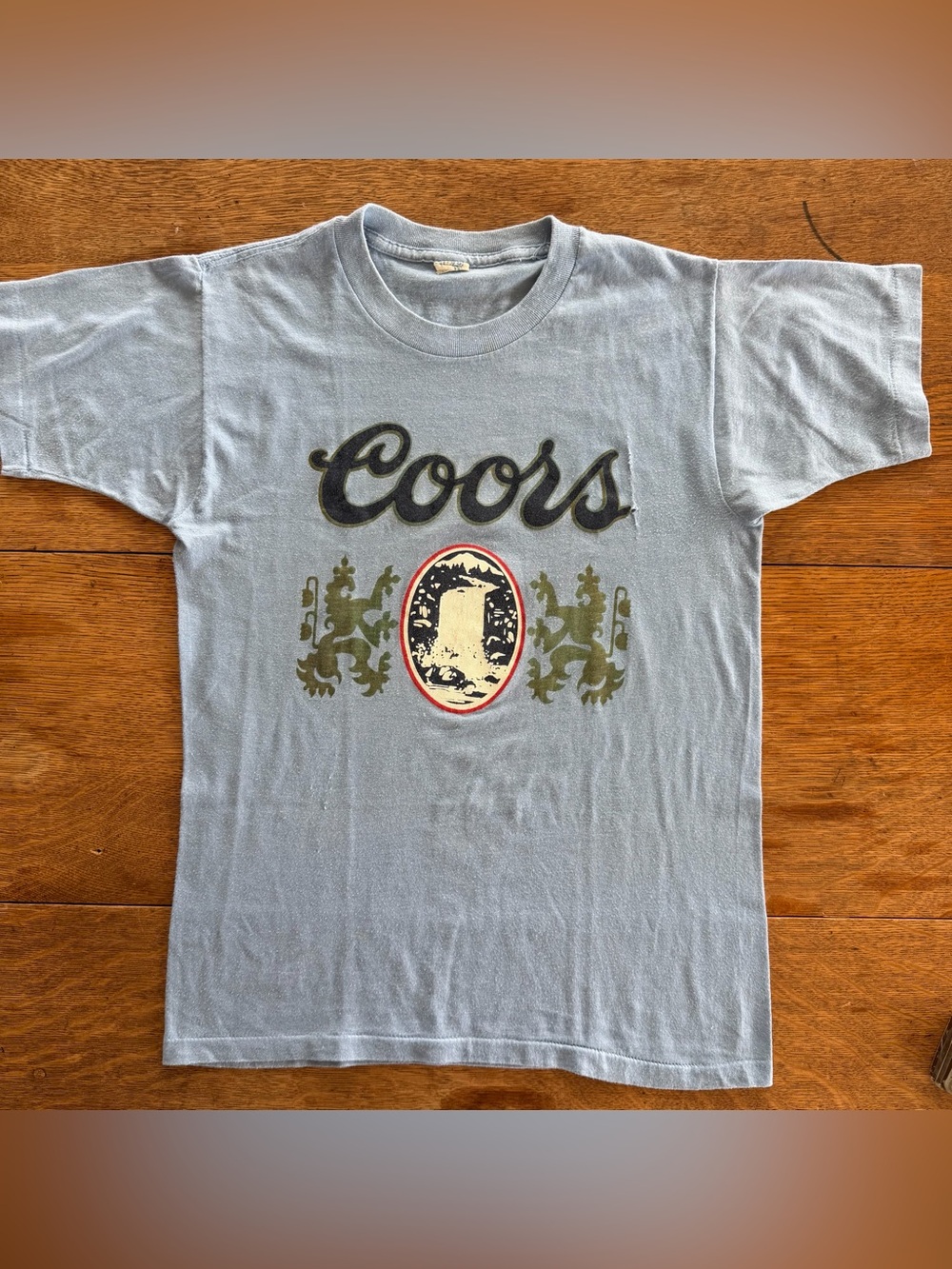 Vintage Coors UNISEX Shirt Short Sleeve Tee in Light Blue